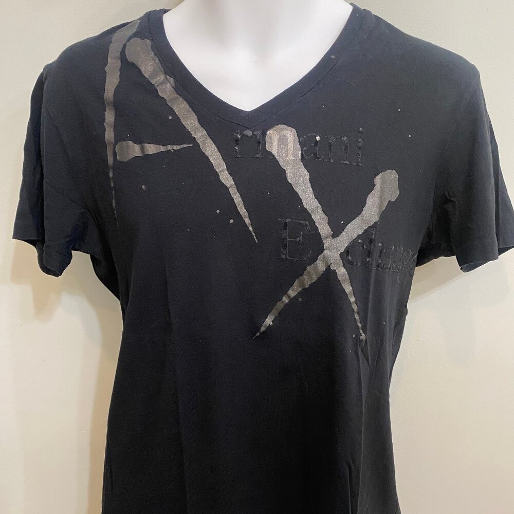 ARMANI EXCHANGE BLACK WITH WITH GRAY AX LOGO MENS M